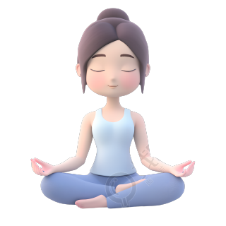 练瑜伽的女孩透明背景插图