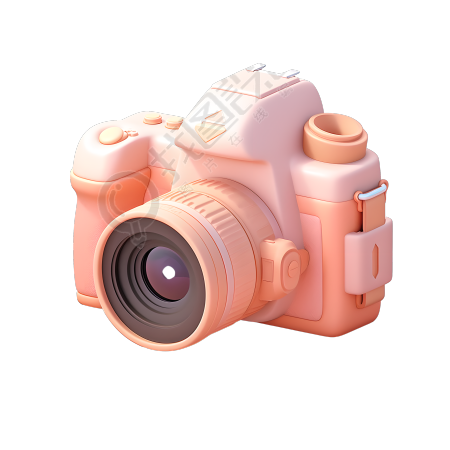 3D相机粉黄色插图