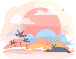 旅游风景极简设计插图