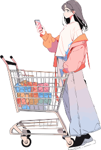 手机购物女孩创意设计素材