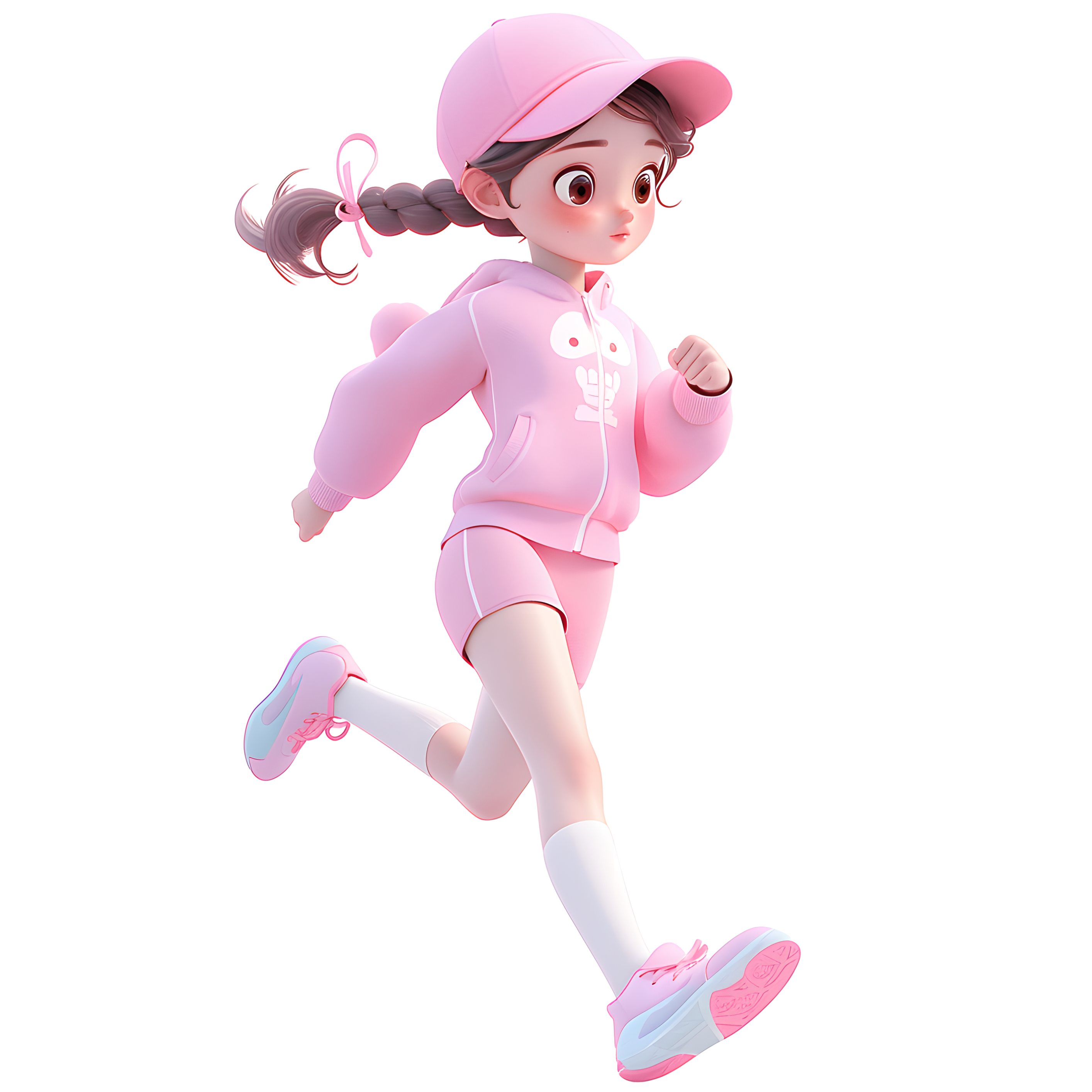 3D运动女孩简约插图