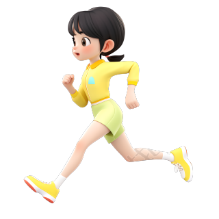 3D运动女孩创意设计插图