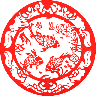 窗花剪纸锦鲤可商用素材