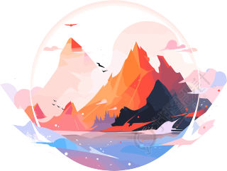 旅游风景插图素材