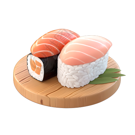3D寿司迷你日本料理素材