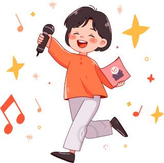 儿童唱歌彩色插图设计元素