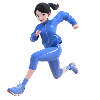 3D运动女孩简洁人物素材