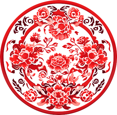 窗花剪纸牡丹花素材