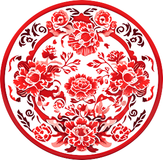 窗花剪纸牡丹花素材