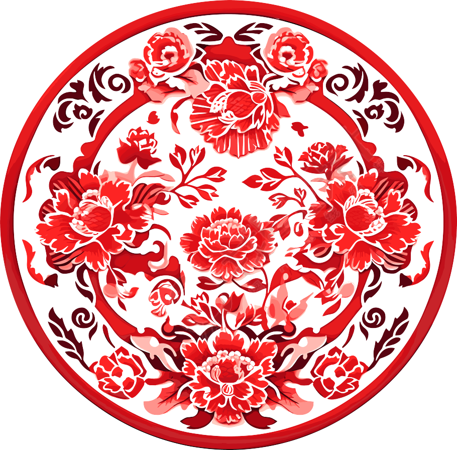 窗花剪纸牡丹花素材