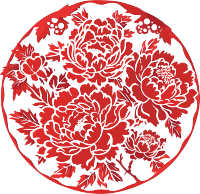 窗花剪纸牡丹花传统艺术素材