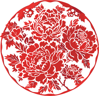 窗花剪纸牡丹花传统艺术素材