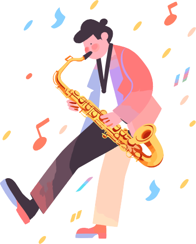 萨克斯演奏图形插画设计