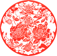窗花剪纸牡丹花PNG插图