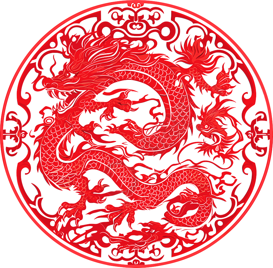窗花剪纸中国龙插图