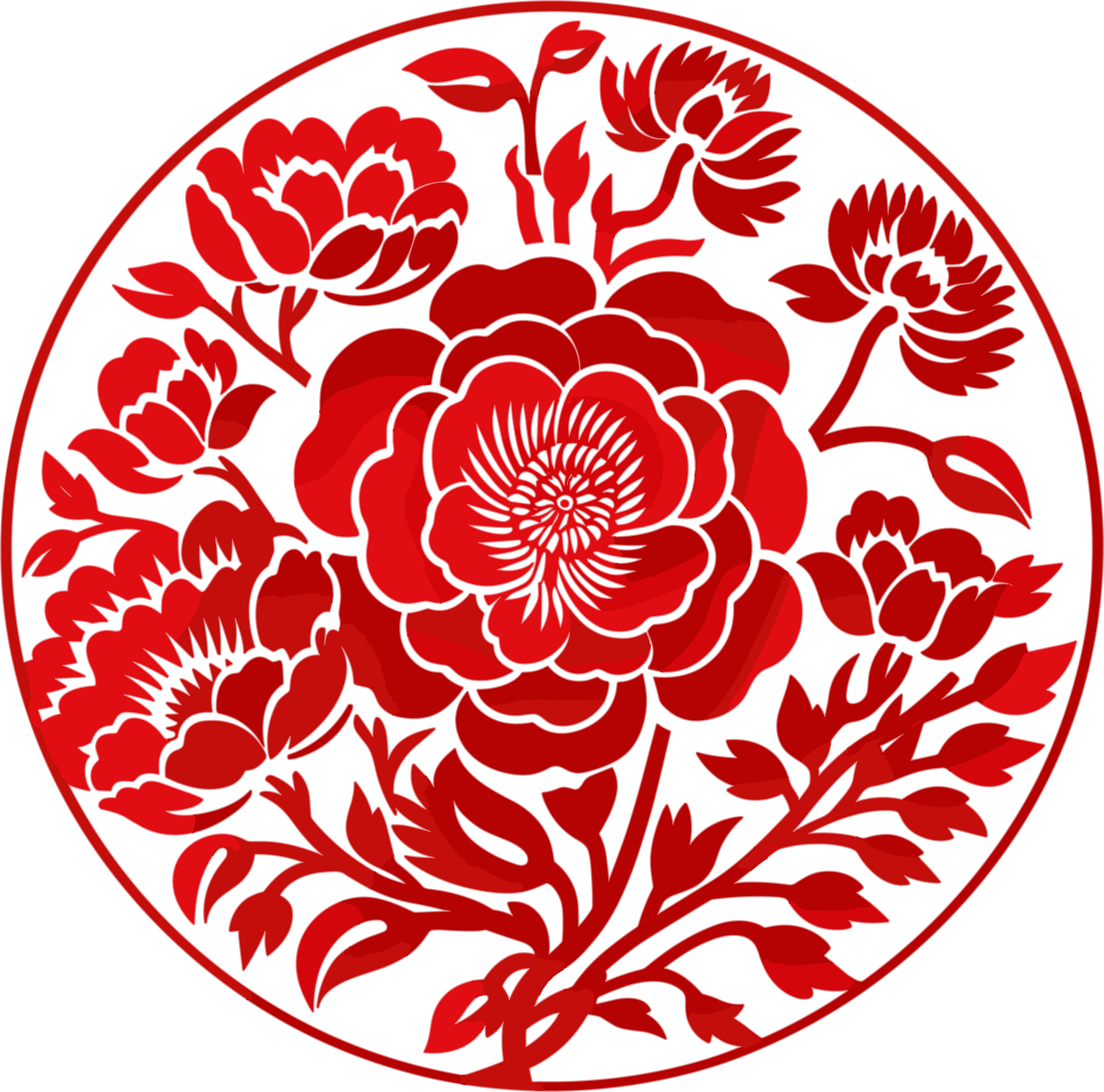 窗花剪纸扁平化素材