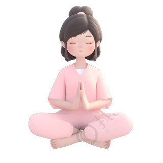 练瑜伽的女孩3D渲染商用素材
