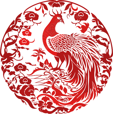 窗花剪纸凤凰插图