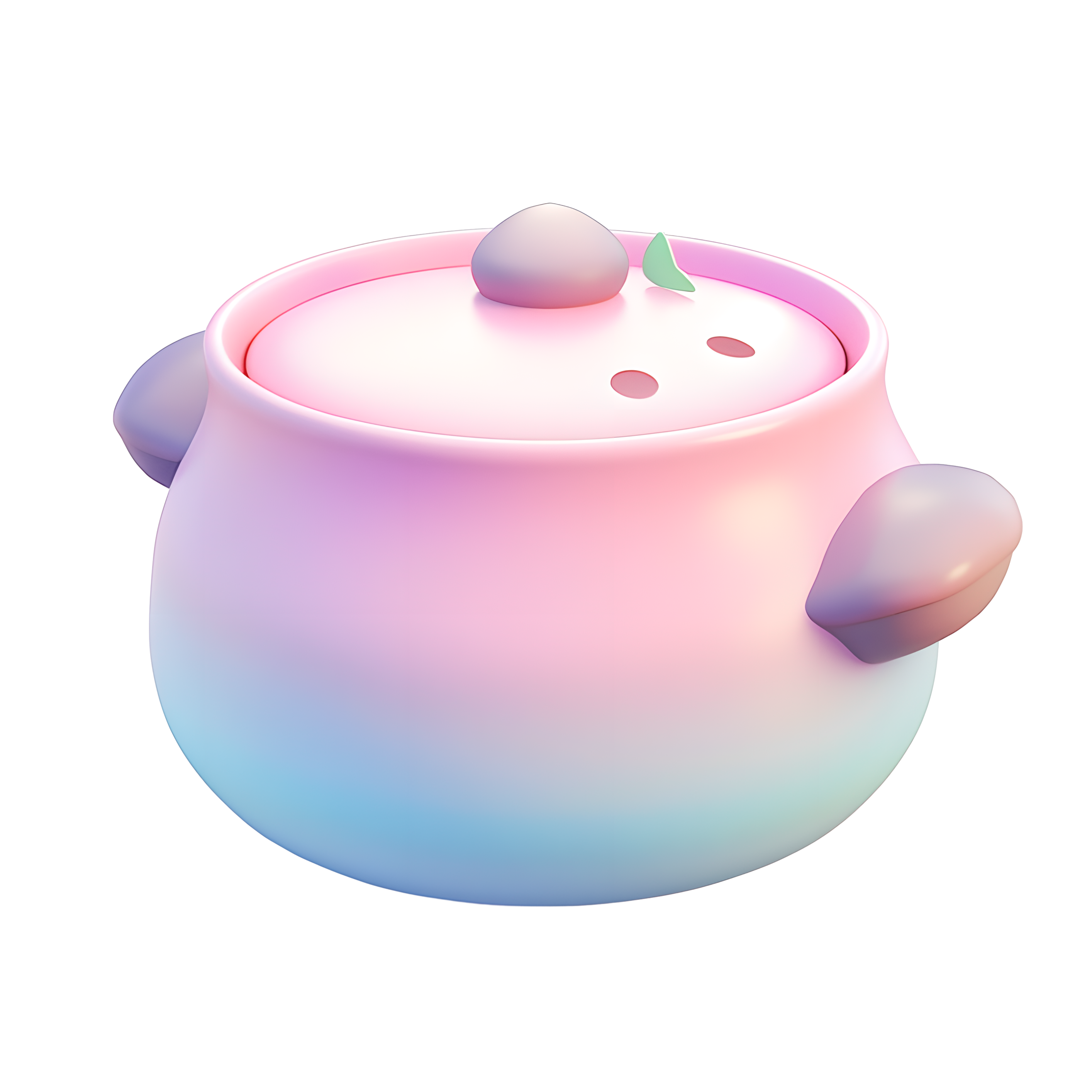 3D火锅粉蓝渐变图标素材