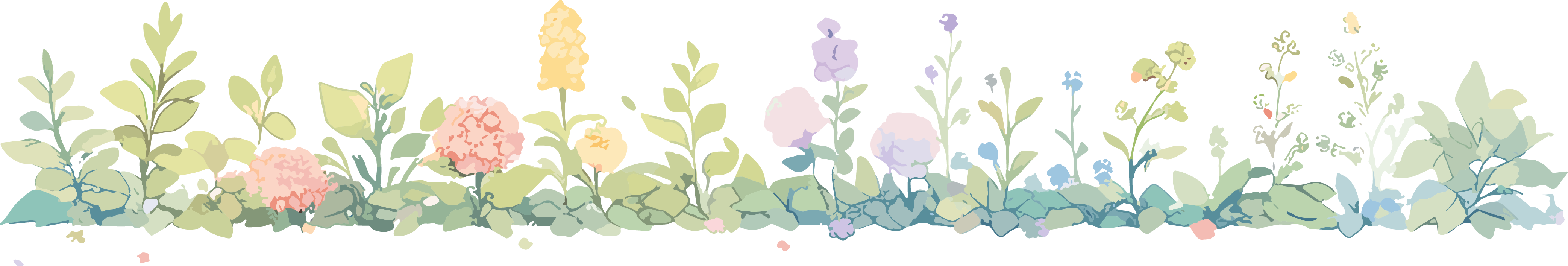 植物花边卡通风格插图