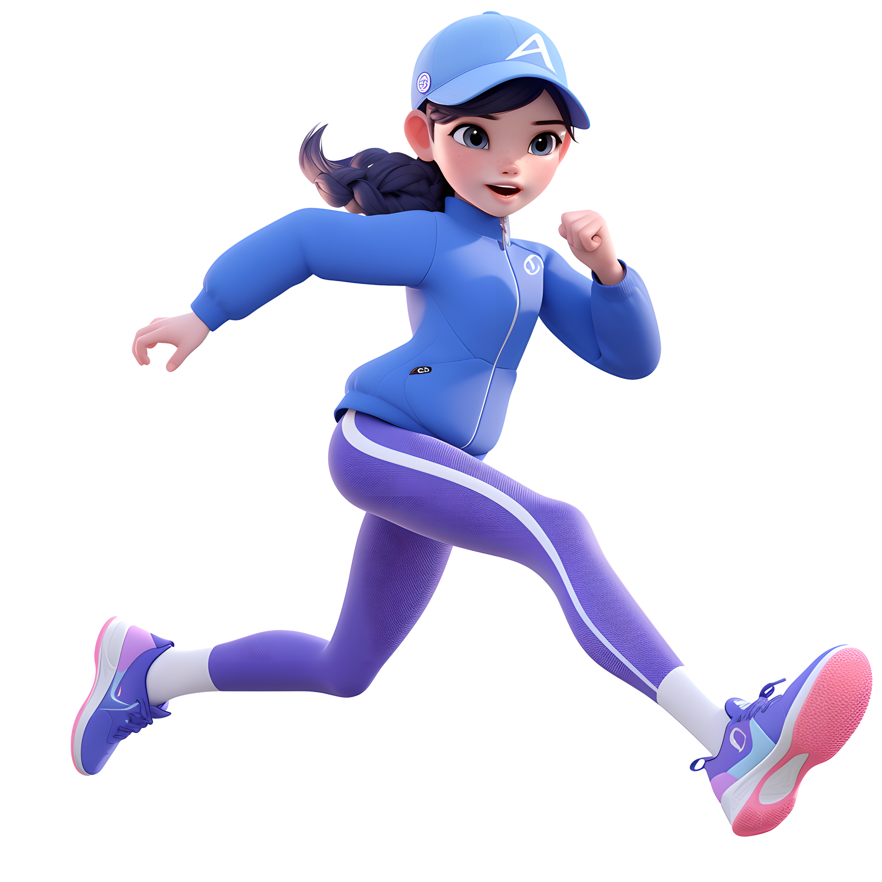 3D运动女孩创意设计插画