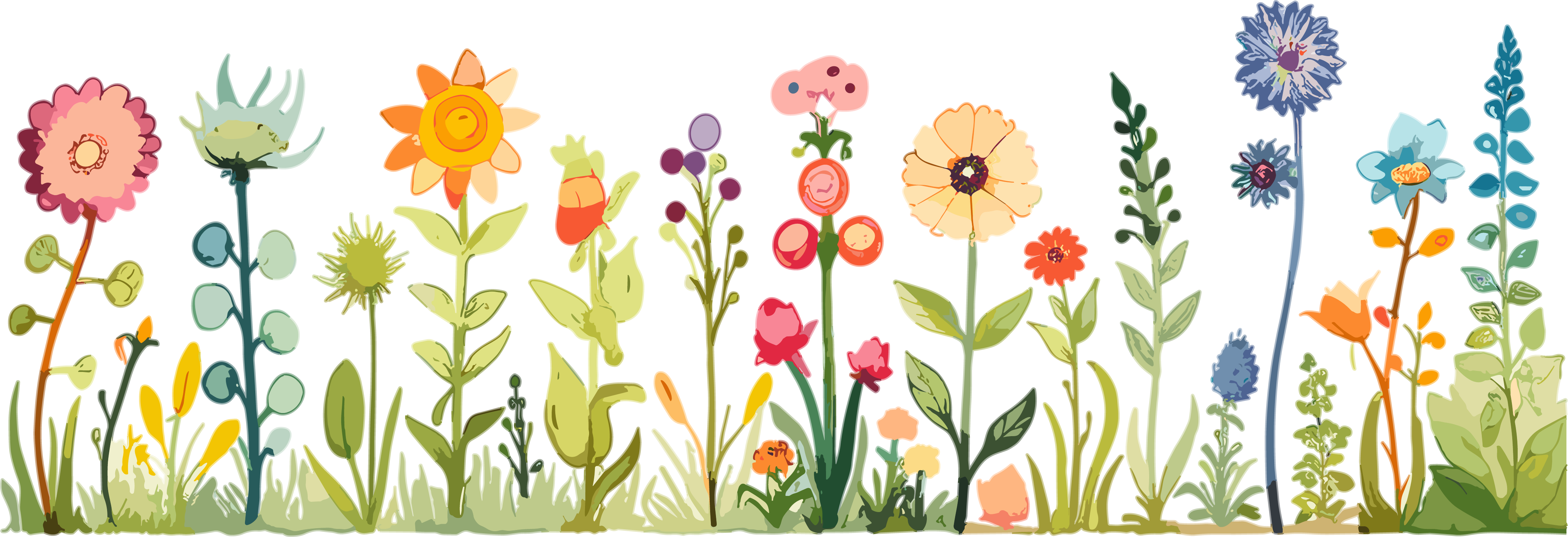 植物花边简洁插图