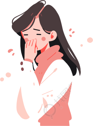 生病女孩创意图形素材