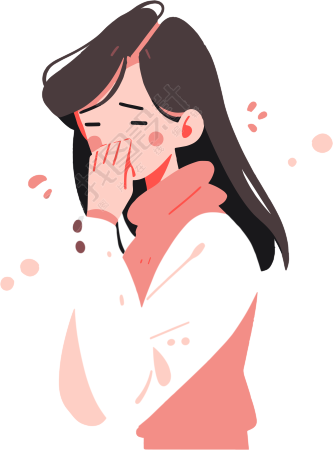 生病女孩创意图形素材