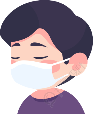 生病男孩高清PNG透明背景插画