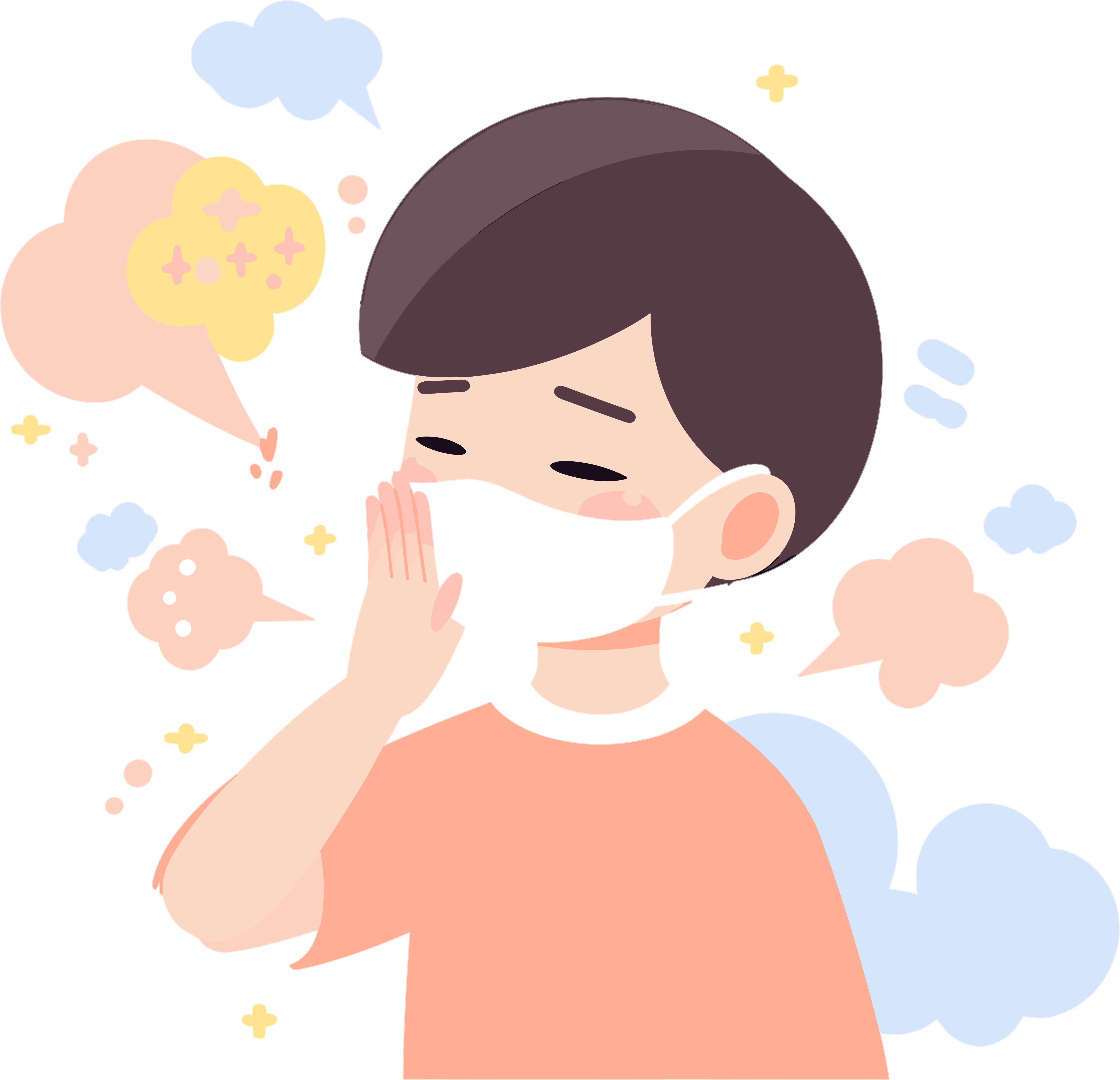 生病男孩高清图形素材