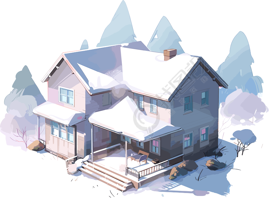 雪地小屋商用图形设计素材