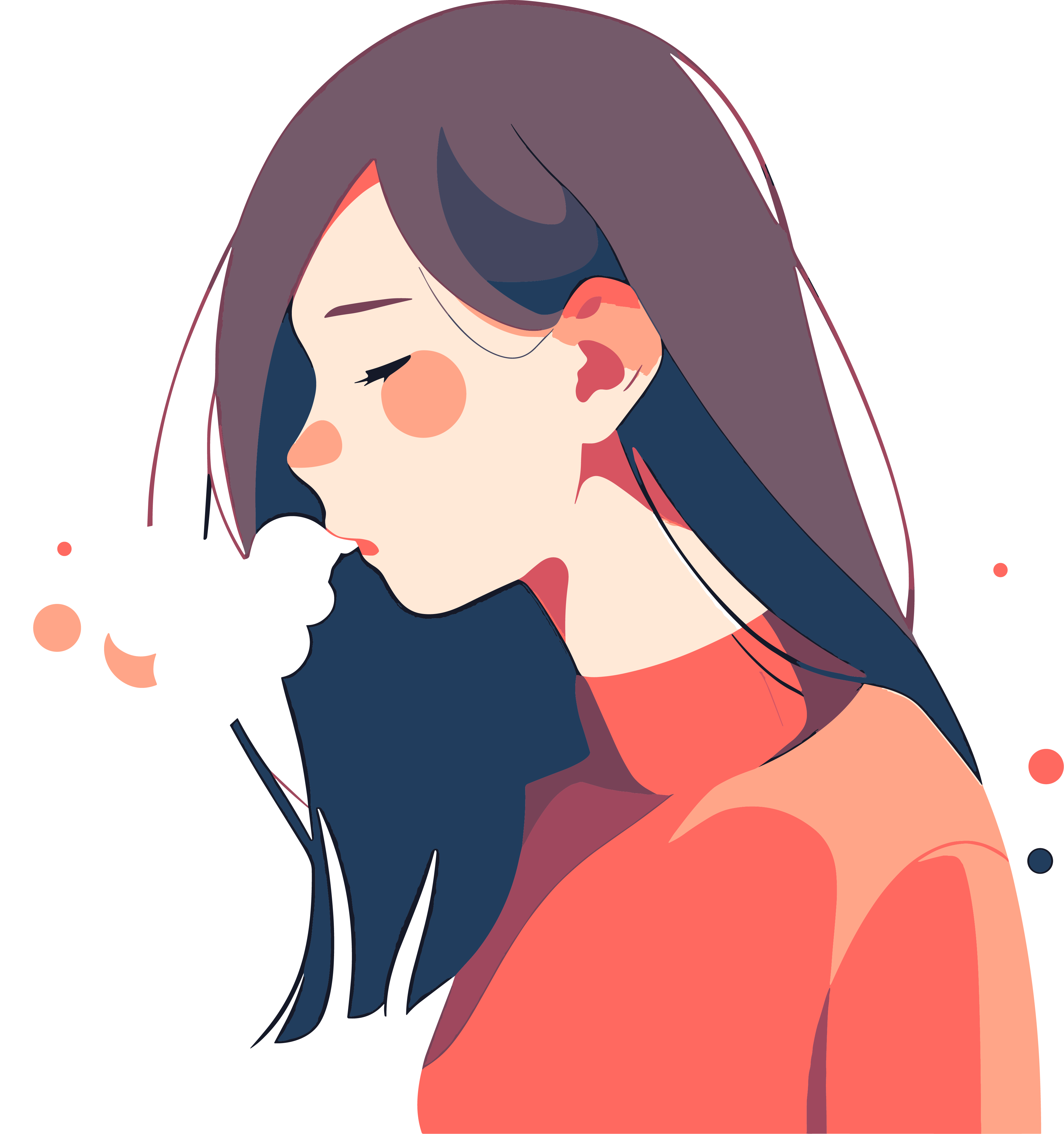 生病女孩咳嗽高清插图