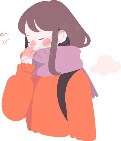生病女孩创意设计插图