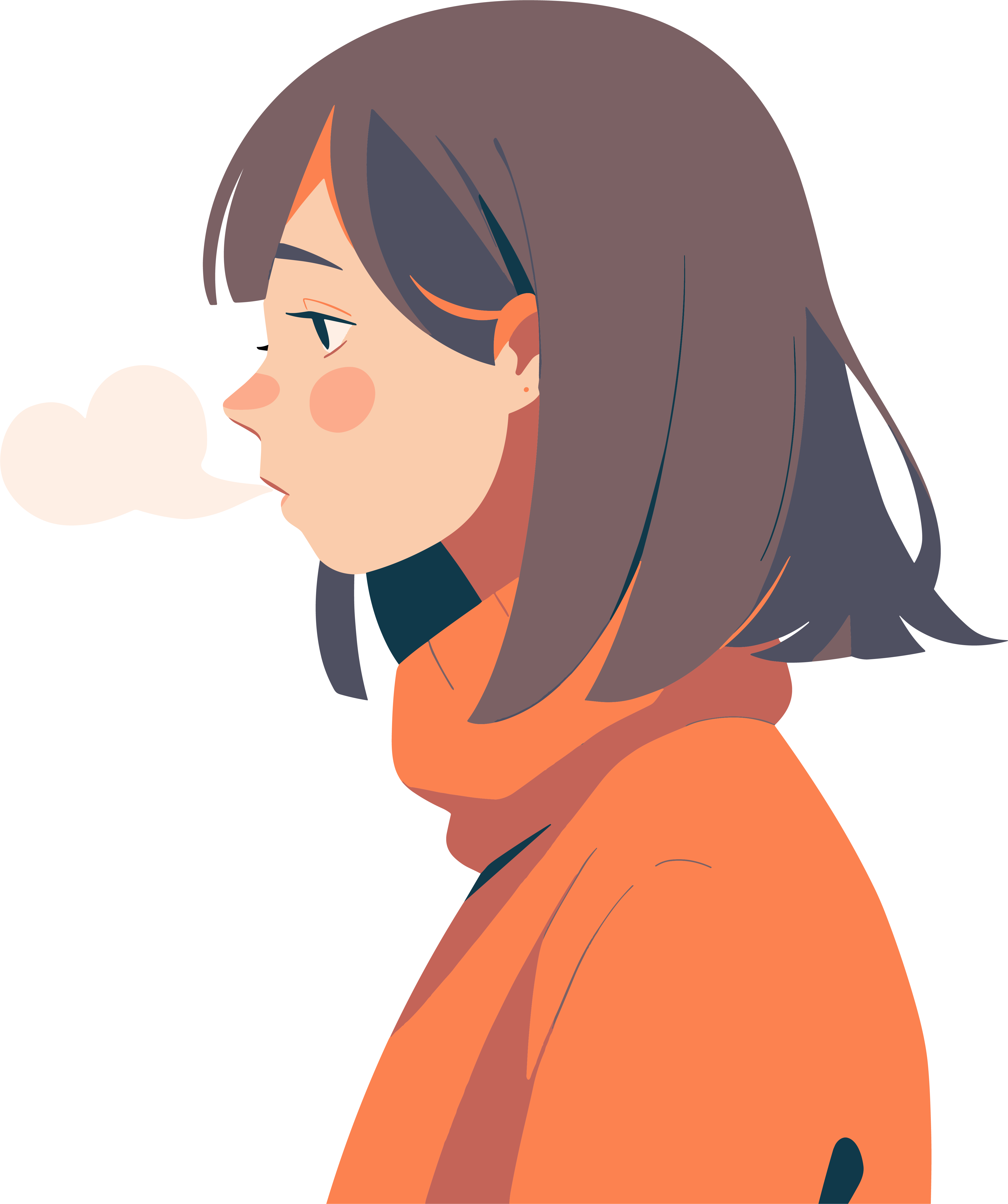 生病女孩咳嗽插图