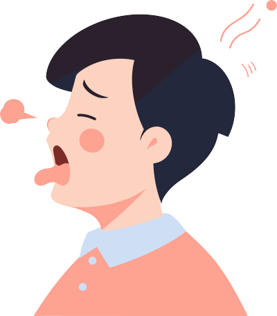 生病男孩咳嗽图形素材