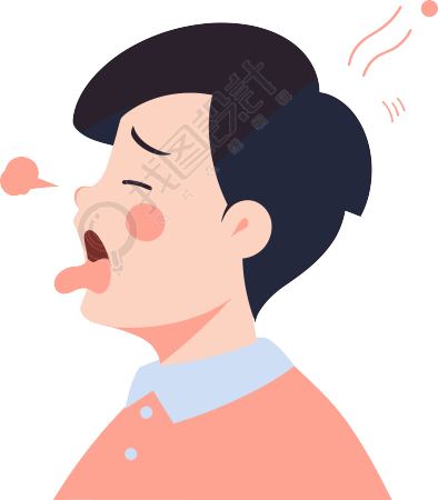 生病男孩咳嗽图形素材