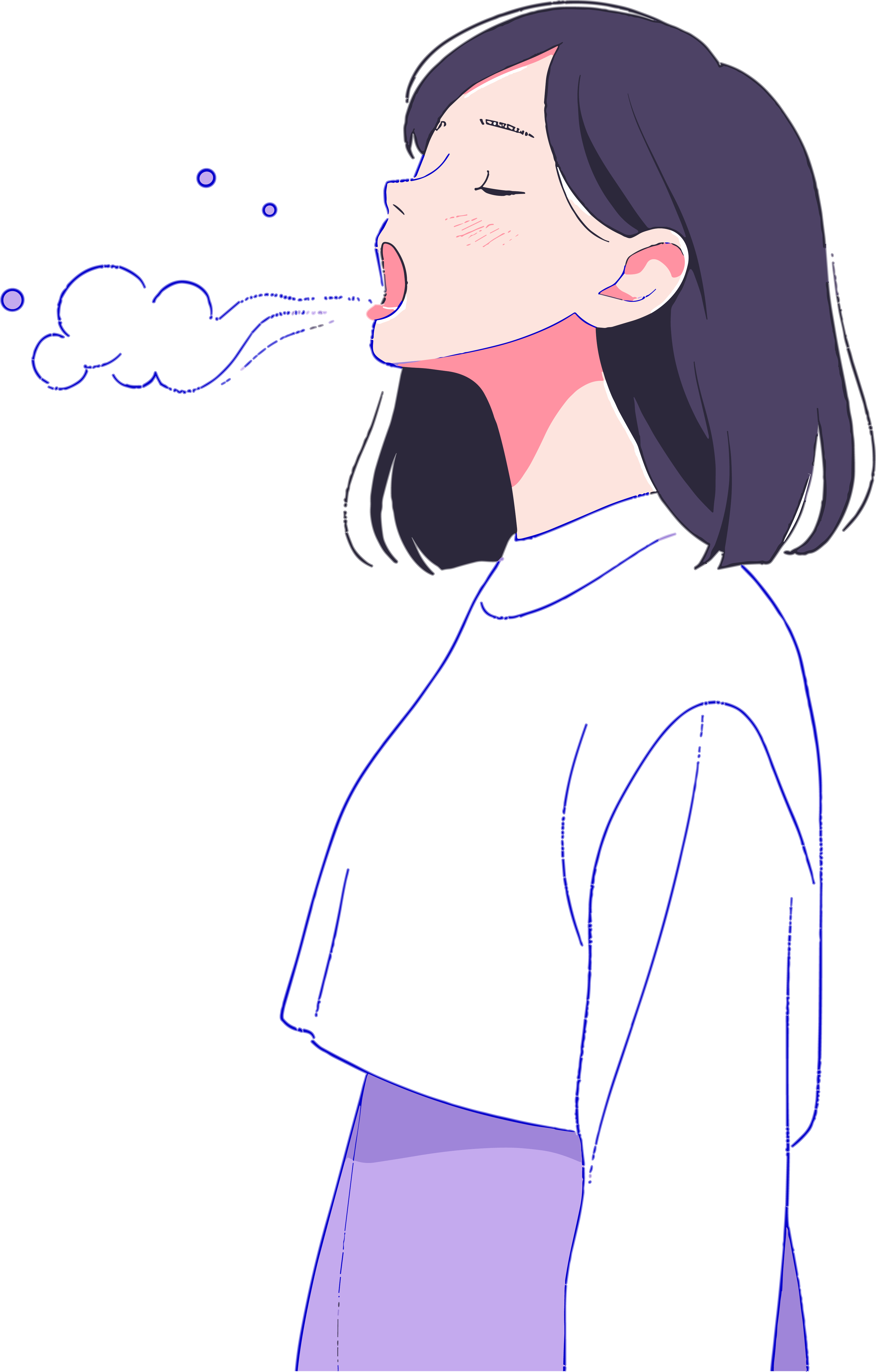 生病女孩透明背景高清设计素材