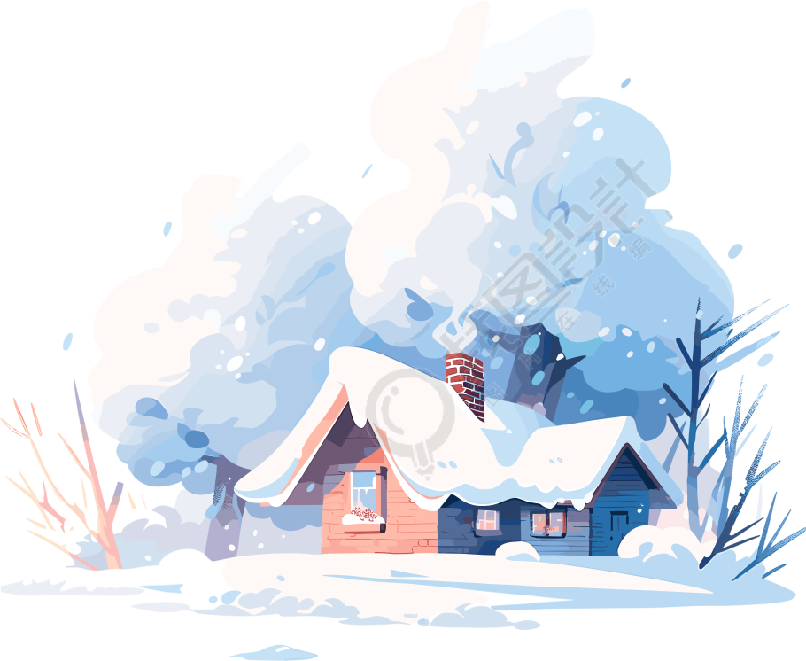 雪地小屋创意设计元素