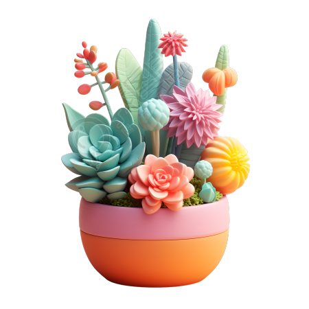 3D花盆商用设计元素