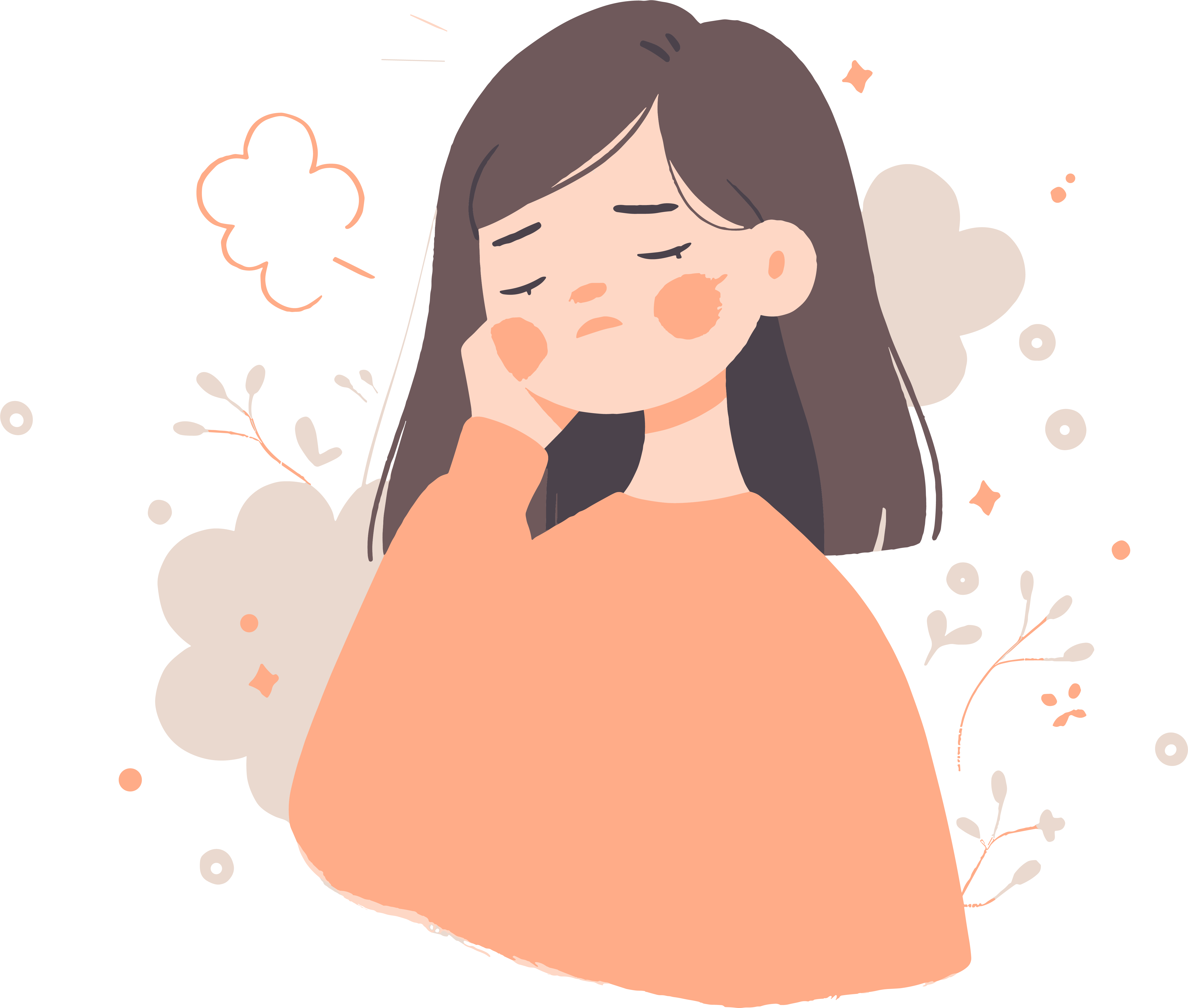 生病女孩高清PNG素材