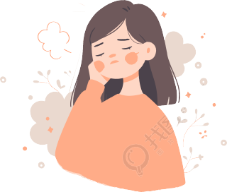 生病女孩高清PNG素材