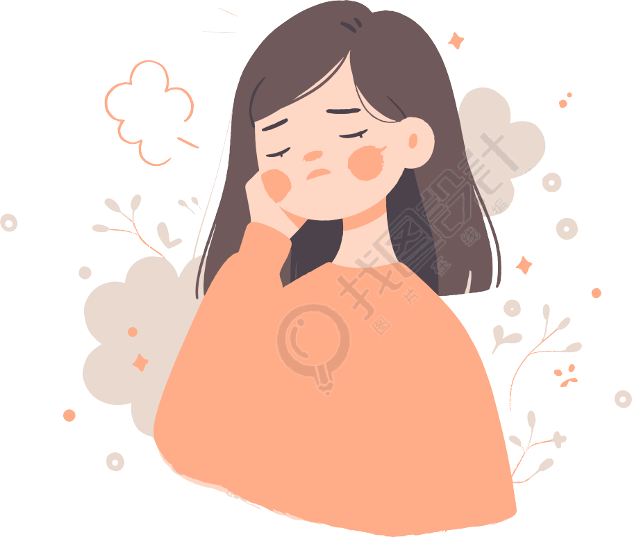 生病女孩高清PNG素材