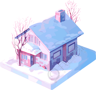 雪地小屋创意设计元素