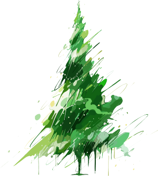 圣诞树抽象笔触可商用素材