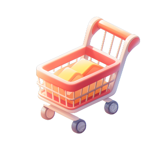 3D购物车设计素材PNG