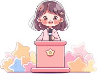 可爱小女孩演讲高清插图