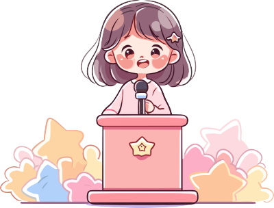 可爱小女孩演讲高清插图
