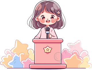 可爱小女孩演讲高清插图