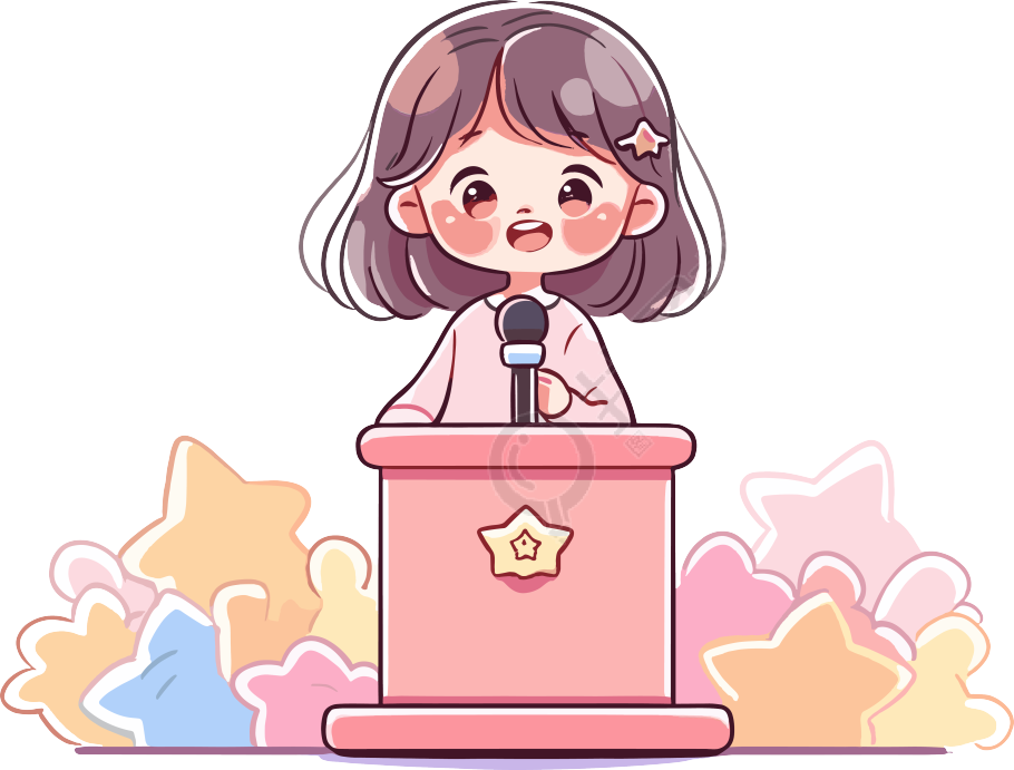 可爱小女孩演讲高清插图