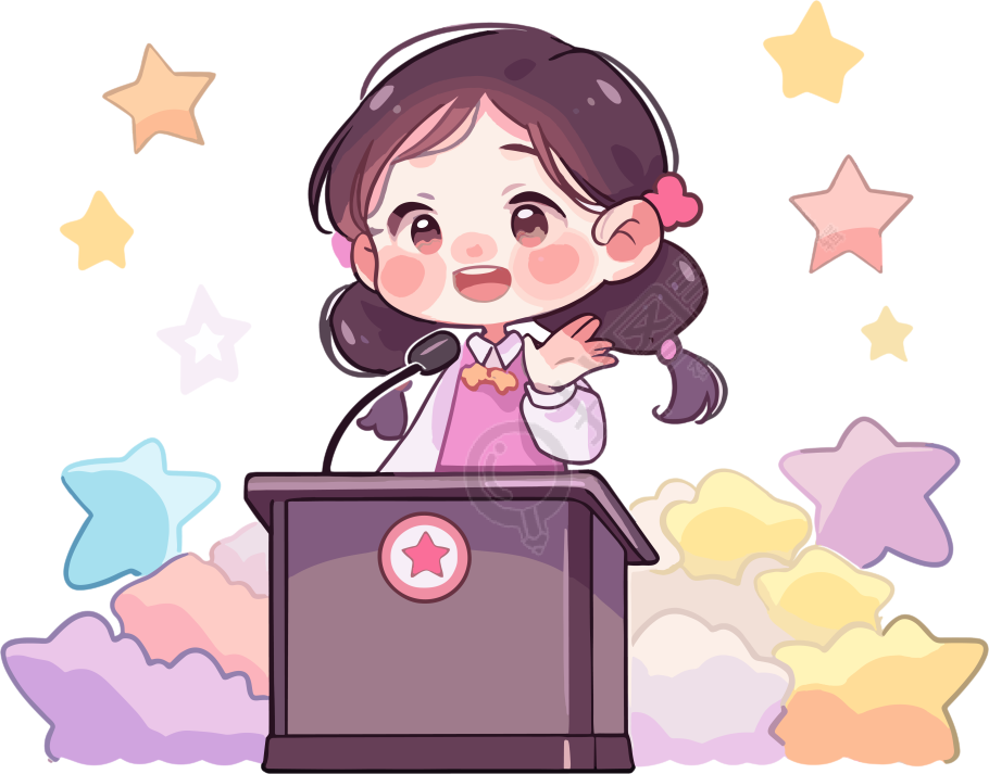 可爱小女孩演讲现场可商用素材